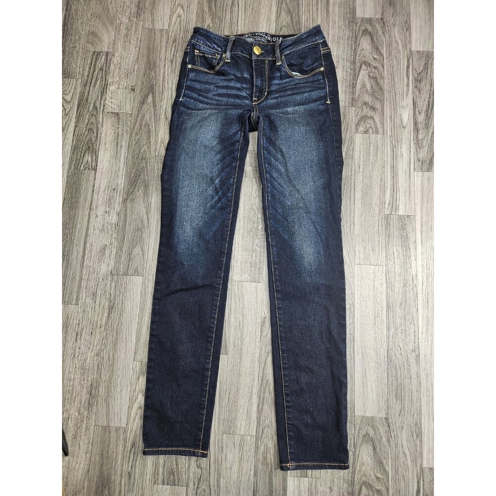 (3/$35) American Eagle Womens 0 Skinny Super Stretch Denim Classic Pocket Design